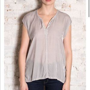 NWT CP Shades Sol V Neck Blouse in Jade Silver